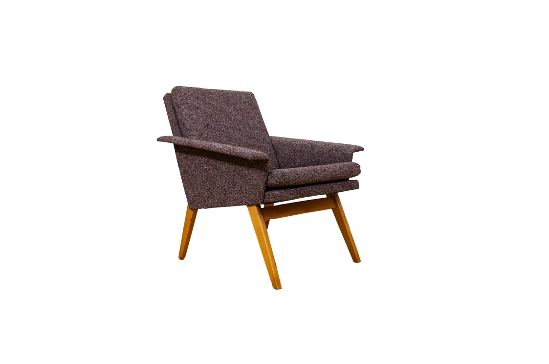 Purple Mid Century Armchair, 1960’s Czechoslovakia