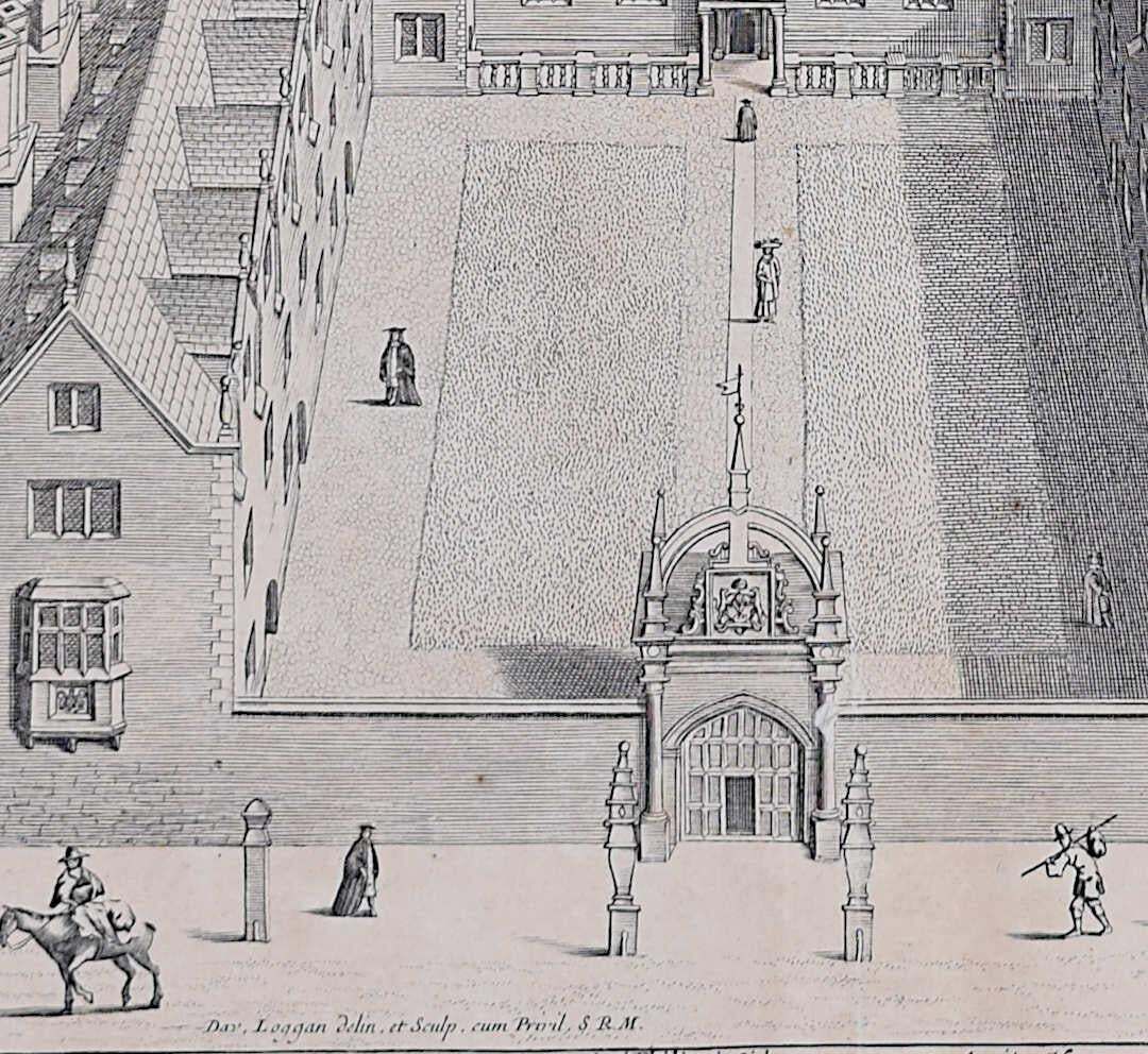 Sidney Sussex College, Cambridge Engraving By David Loggan 1690 photo for sale