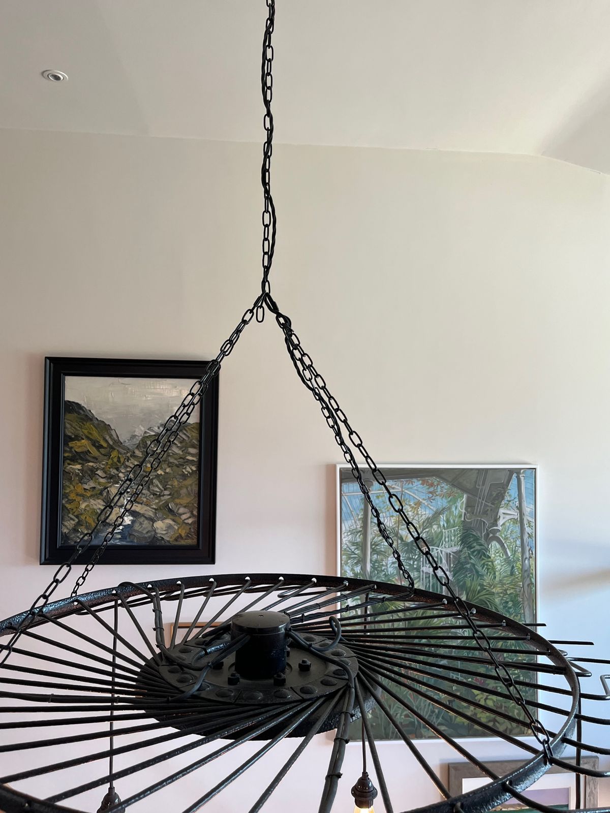 Upcycled Agricultural Chandelier, Wired For Bulbs. Perfect For Barn/Large Space. photo vintage