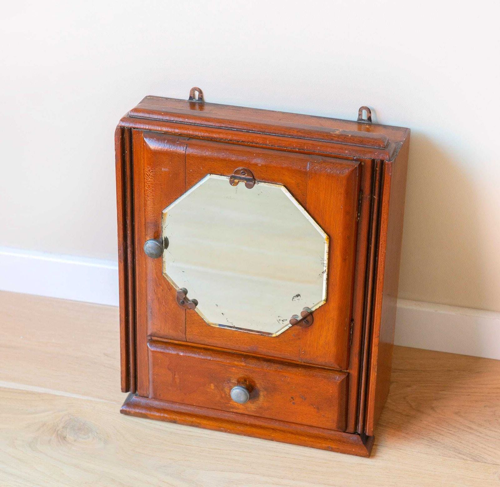 Wall Cabinet With Mirror, Antique Apothecary Chest, Art Deco Storage Unit, Dutch Medicine Cabinet, Bathroom Furniture photo furniture