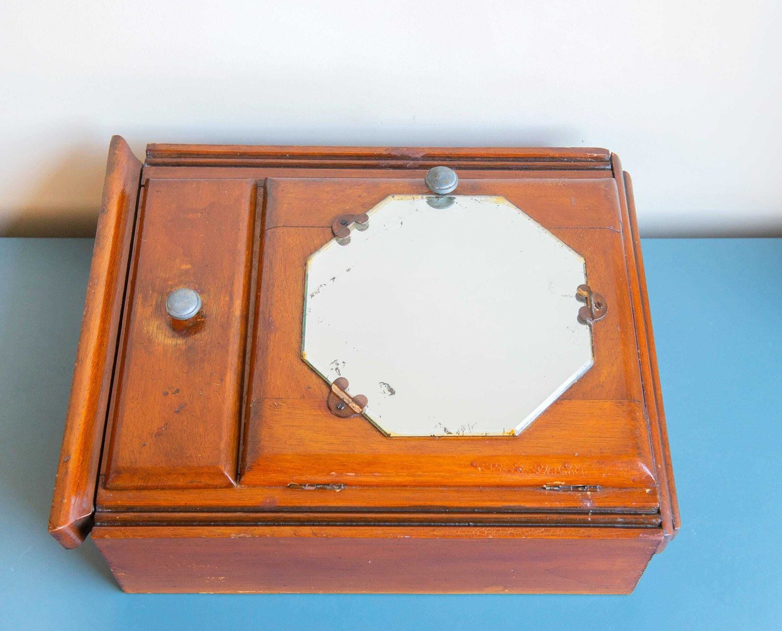 photo furniture Wall Cabinet With Mirror, Antique Apothecary Chest, Art Deco Storage Unit, Dutch Medicine Cabinet, Bathroom Furniture