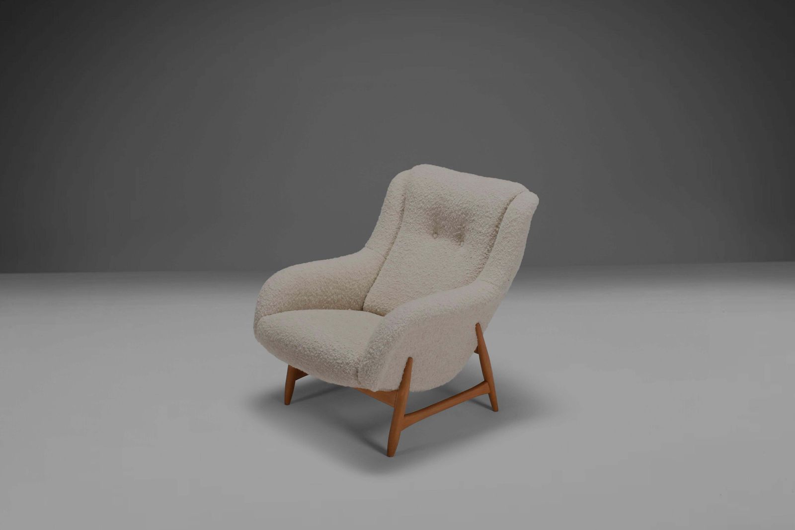 Rare Lounge Chair By Bengt Ruda For Artifort In Wool Fabric, 1960s photo for sale