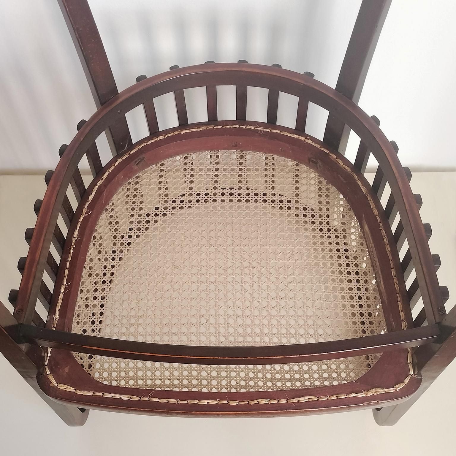 Marcel Kammerer Original Gerbruder Thonet Armchair Model 6522 In Beech And Cane 1909 photo vintage