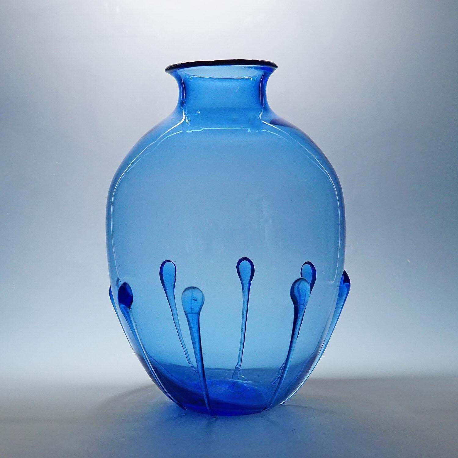 Large Vetro Soffiato Glass Vase By Vittorio Zecchin Attr. Murano 1924 photo for sale
