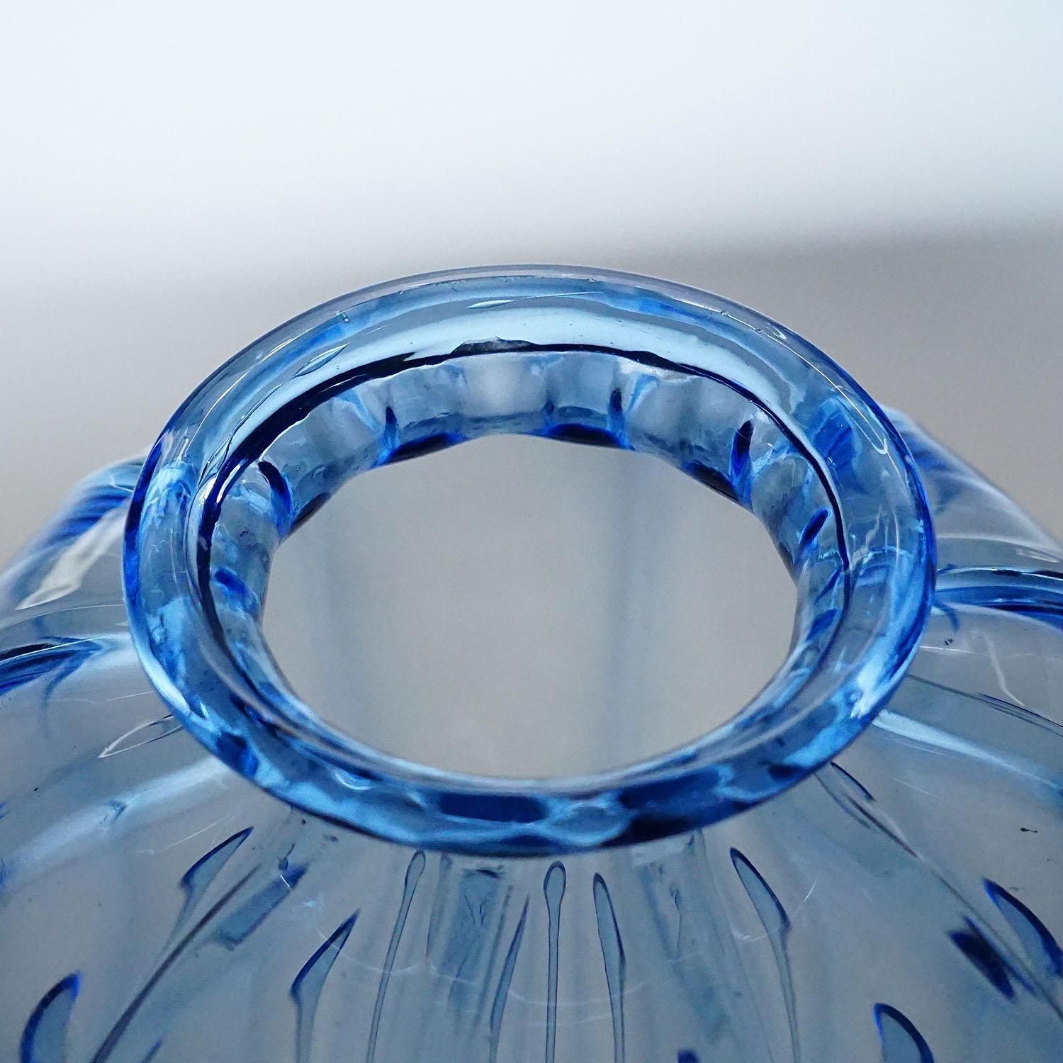 Large Vetro Soffiato Glass Vase By Vittorio Zecchin For Venini Murano 1924 photo vintage
