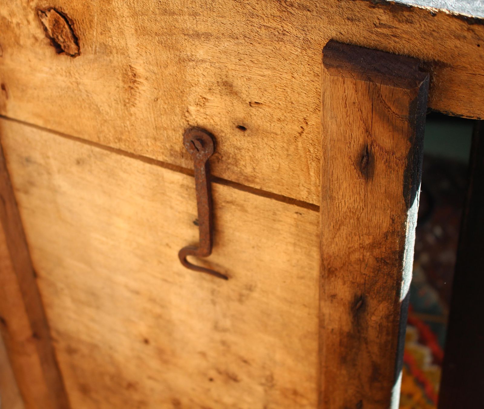 1320.0 Early 19th C Georgian Original Painted Green Pitch Pine Dog Box Bed Crate photo