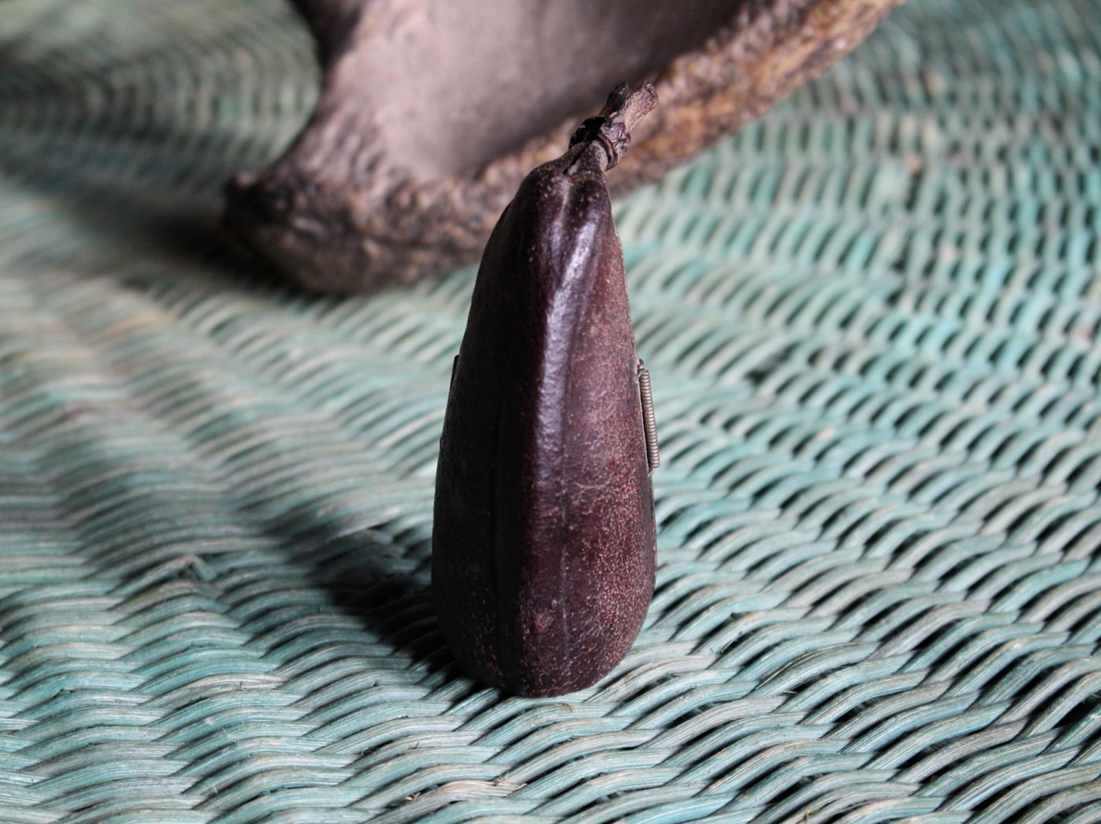 photo furniture 19th Century Maritime Nautical Sailor Folk Art Carved Cassia Pod Nut Curiosity