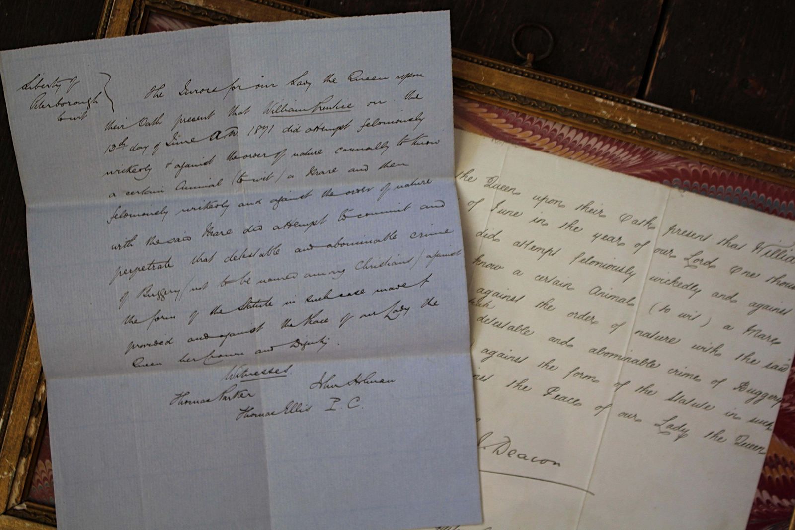 photo furniture 19th Century Police Report Buggery With A Horse 1871 William Prudice Curio