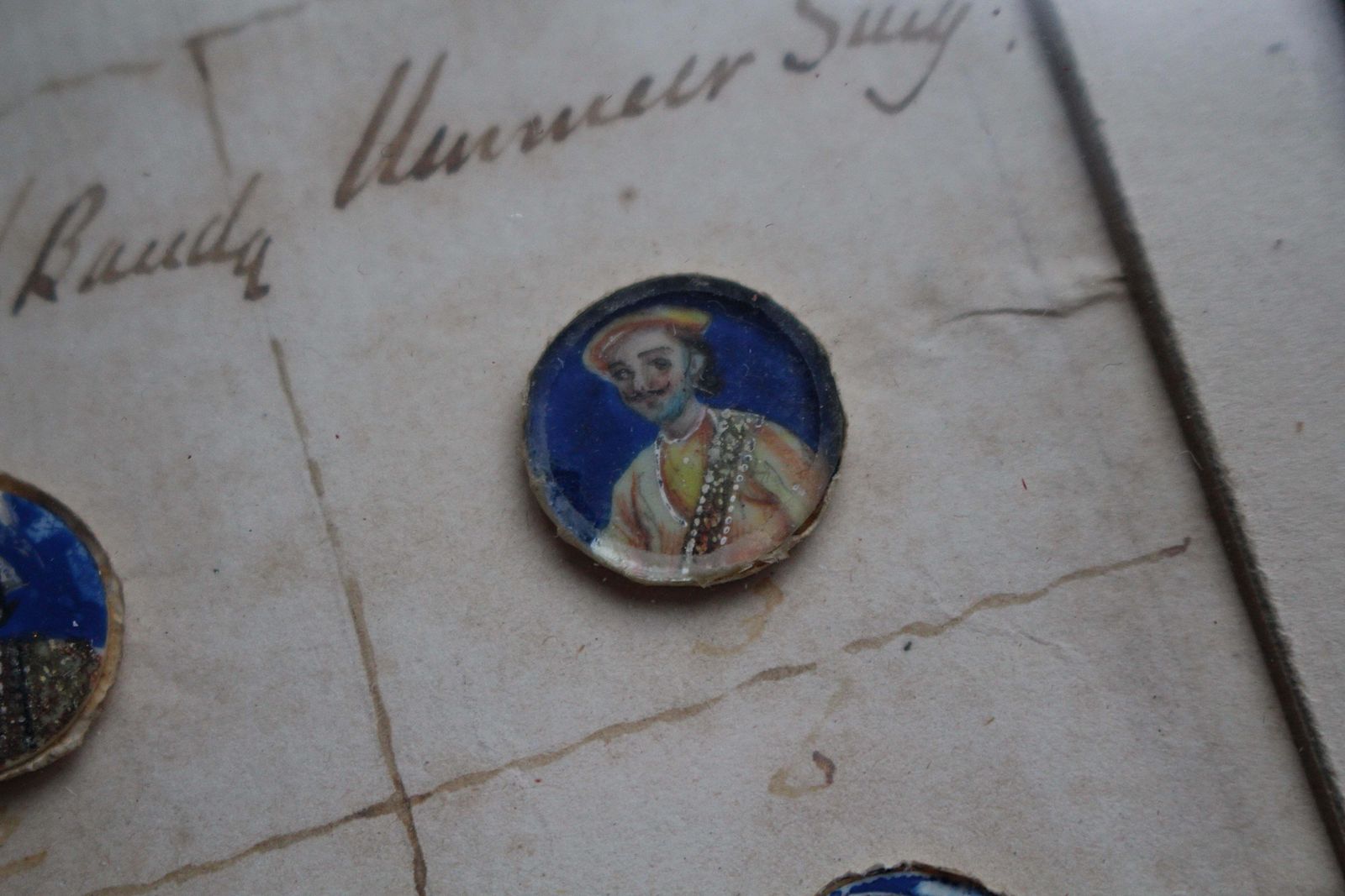 photo for sale 19th Century Circa 1860 Button Miniature Portraits Indian Mutiny