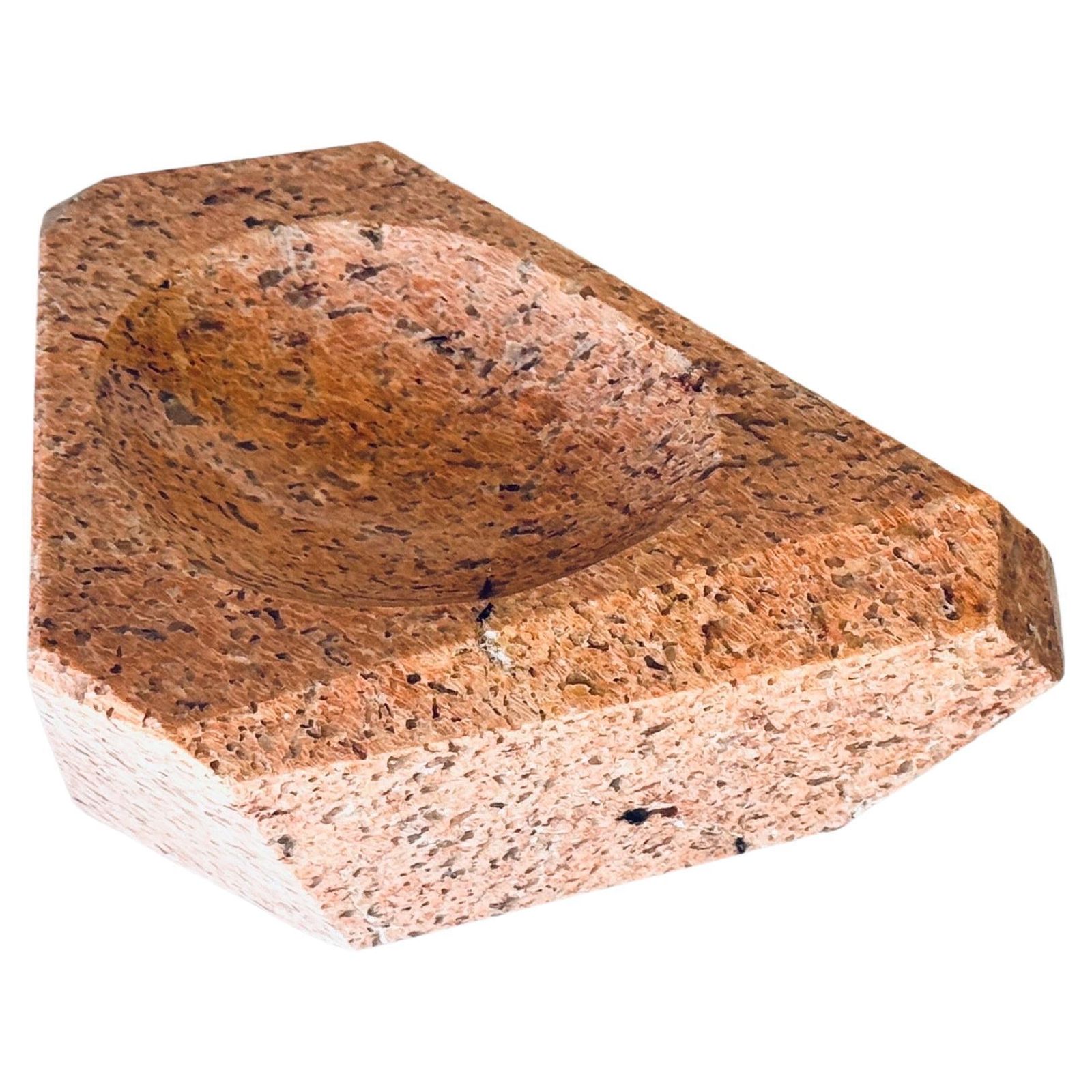 Heavy Art Deco Ashtray, 1930s, Straight Lines Inspired By Bauhaus Pink Marble