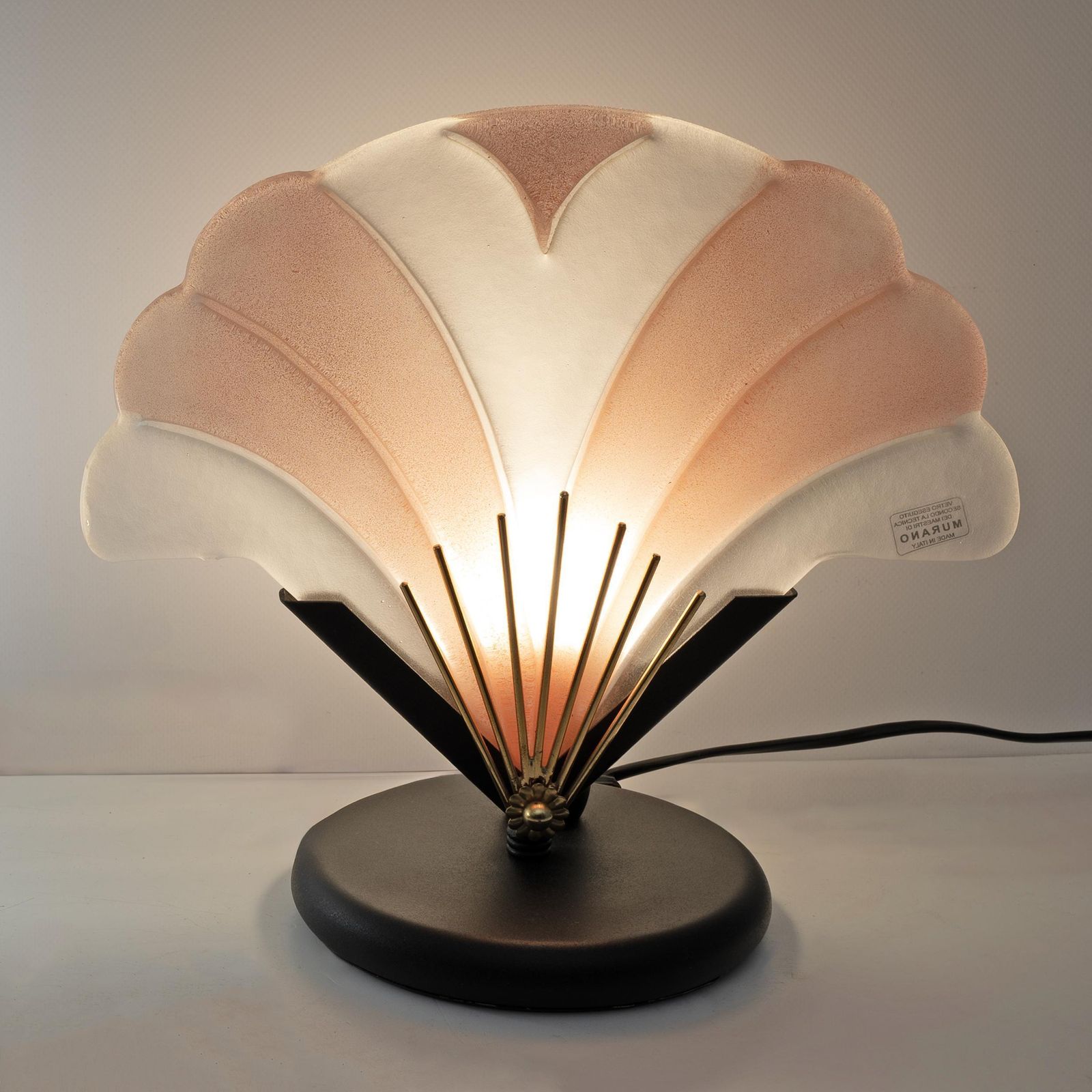 Pair Of Art Decò Style Murano Glass Table Lamps, Italy 1970s photo 1547.0