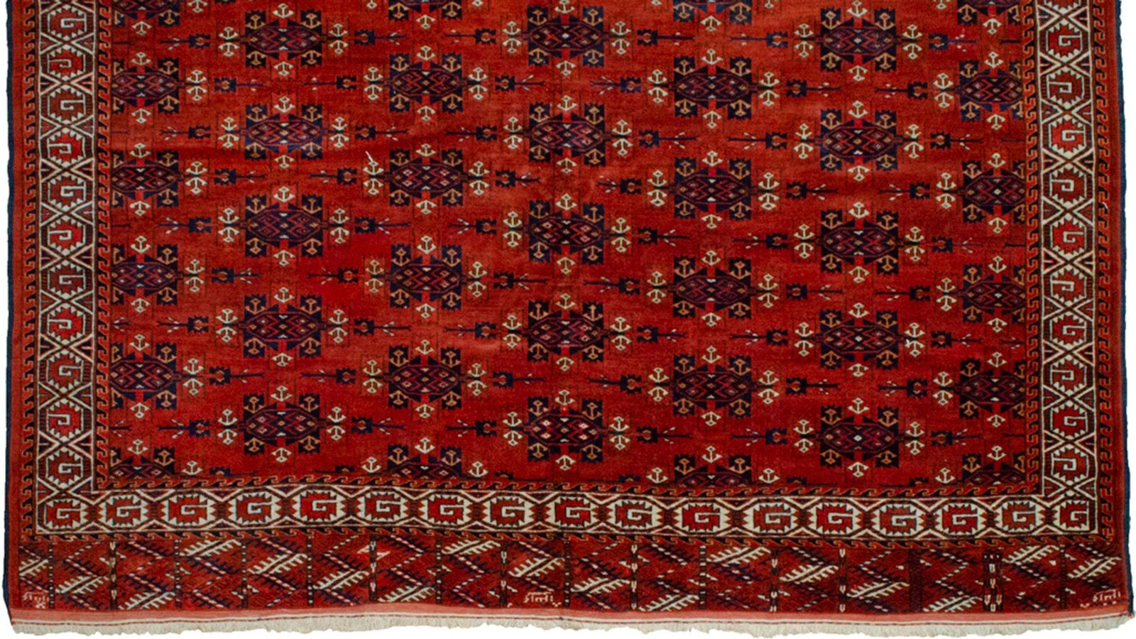 Antique Turkmen Yamoud Carpet 293x202cm photo 5096.0