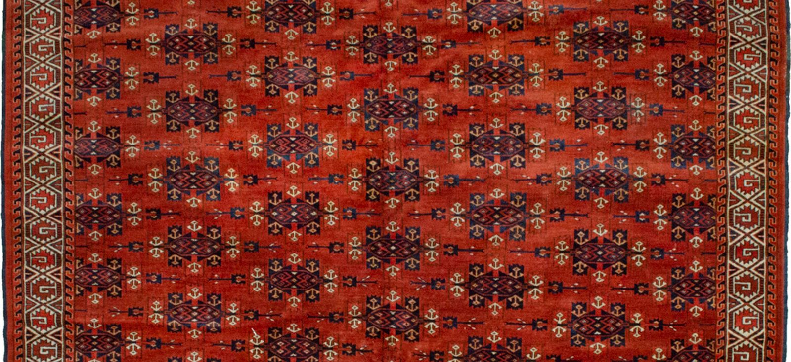 Antique Turkmen Yamoud Carpet 293x202cm photo vinterior