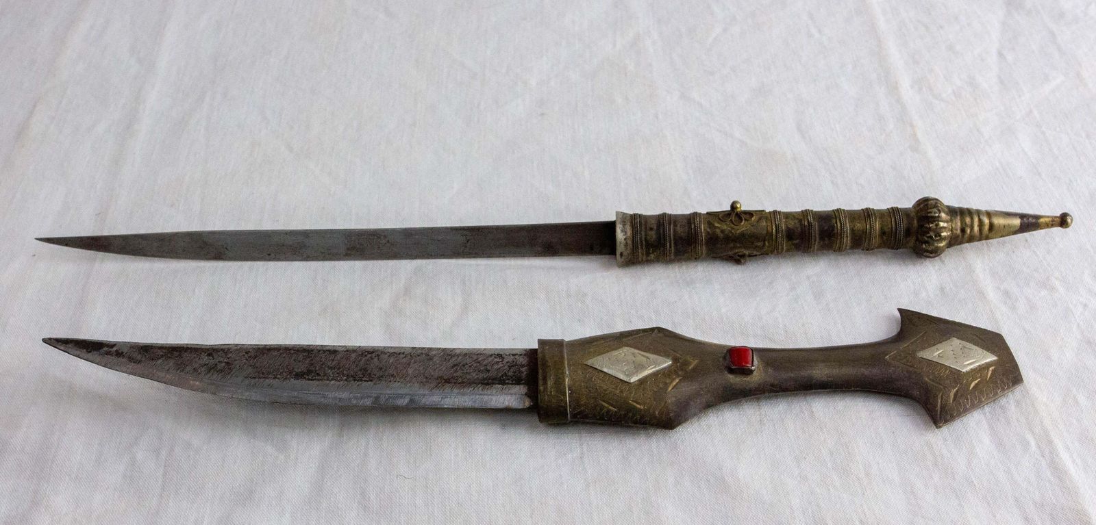 Set Of Moroccan Letter Openers Brass & Stone, Late 19th Century photo Home Decor