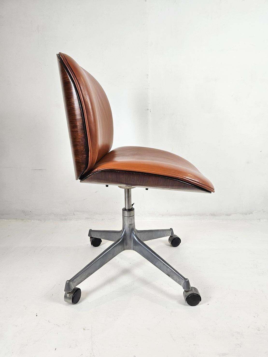 Pair Of Swivel Desk Chairs "Terni" By Ico Parisi For Mim Rome Italy photo Furniture
