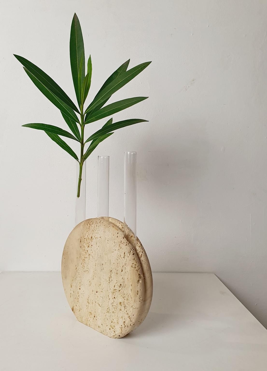 Travertine Vase By Fratelli Mannelli Italy 1970's photo vintage