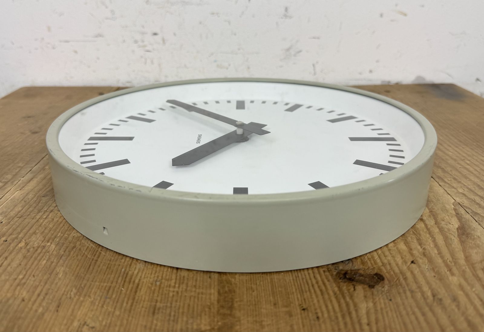 289.0 Grey Industrial Factory Wall Clock From Siemens, 1970s photo