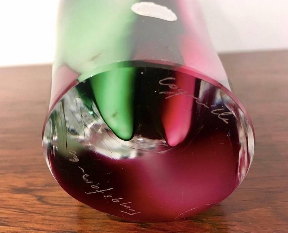 photo for sale Pair Of Paul Kedelv For Flygsfors Coquille Crystal Vases