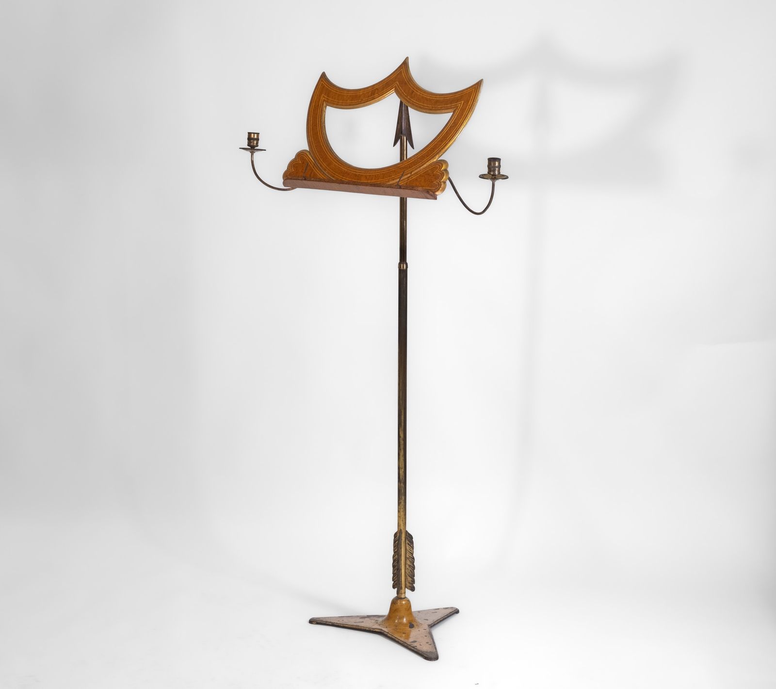 Regency Bird’s Eye Maple Parcel Gilt & Gilt Brass Adjustable Music Stand Attr Sebastien Erard photo vintage