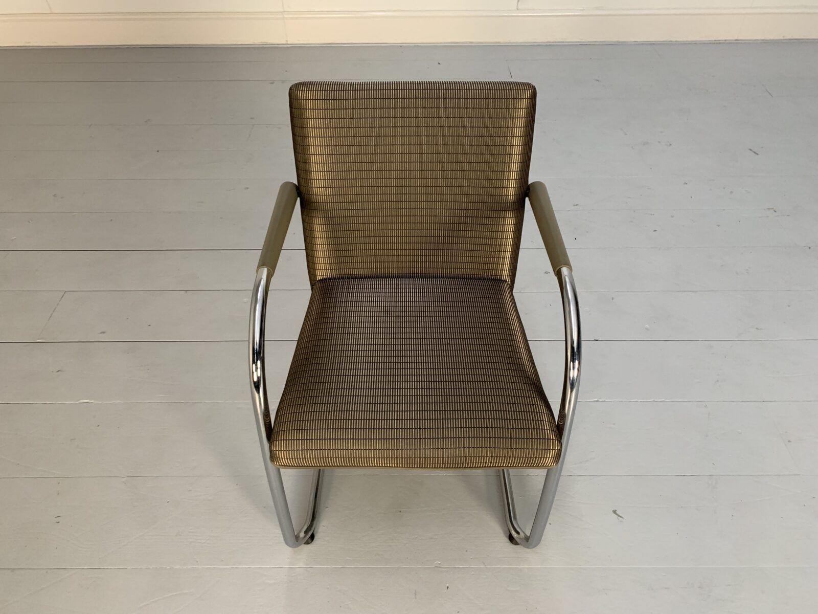 photo furniture 12 Vitra “Visasoft” Dining Meeting Chairs – In Gold Fabric & Leather