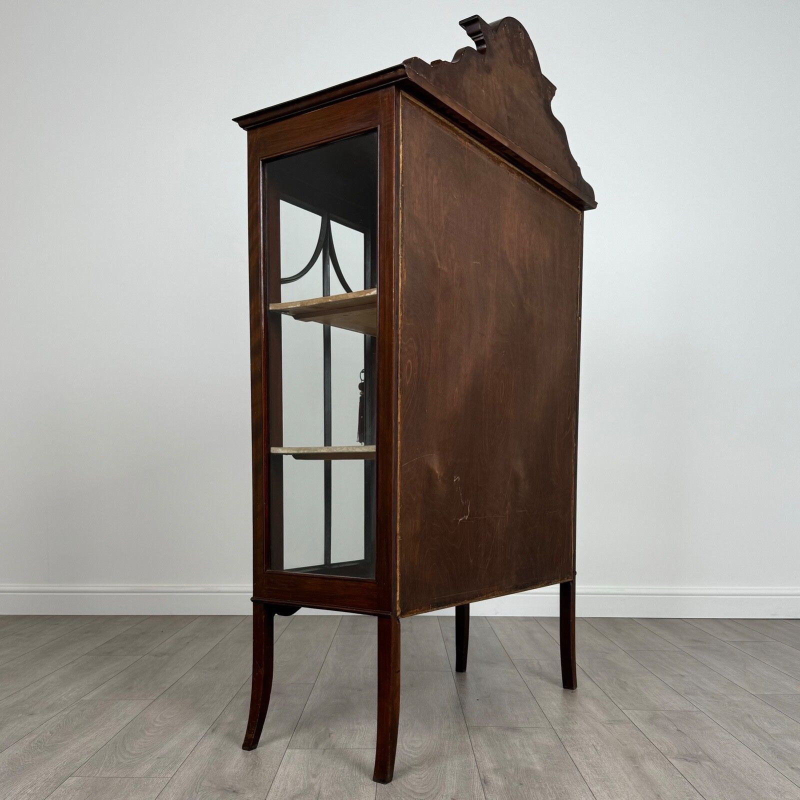 Antique 20th Century Inlaid Display Cabinet In Mahogany photo 495.0