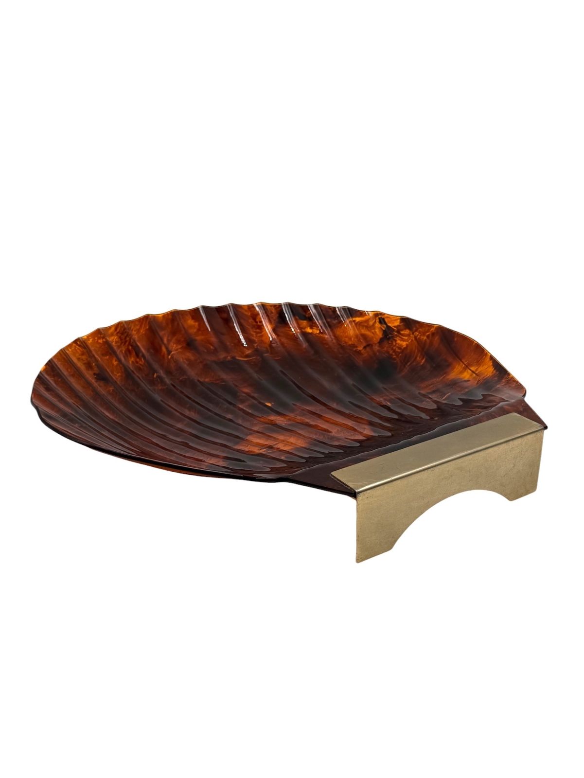 photo furniture Hollywood Regency Shell Shaped Centerpiece, Italy 1970s