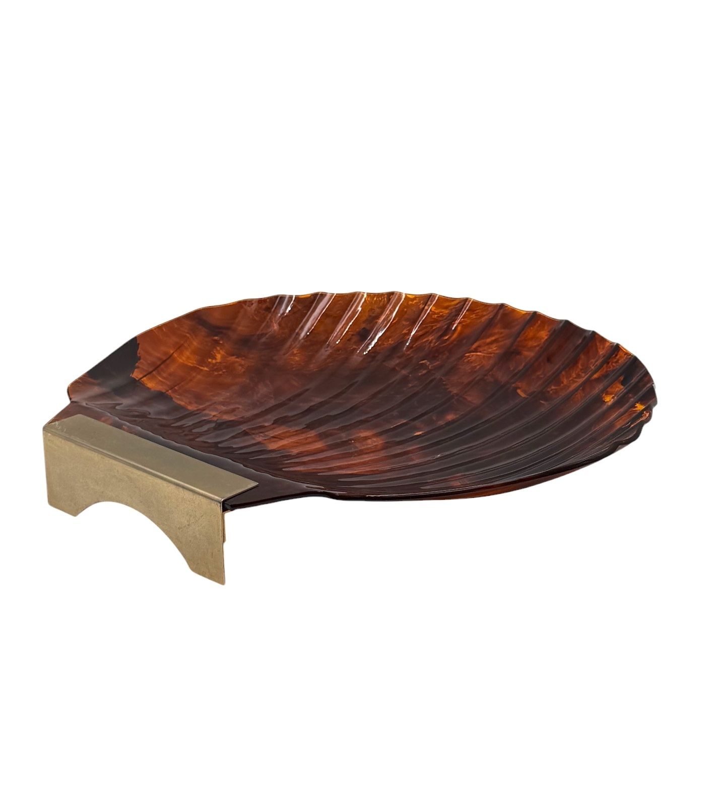 Hollywood Regency Shell Shaped Centerpiece, Italy 1970s