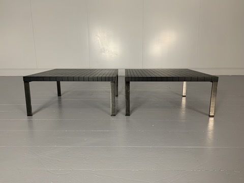 Pair Of Poltrona Frau “Geometrie” Coffee Sofa Side Tables – In Wenge photo 2400.0