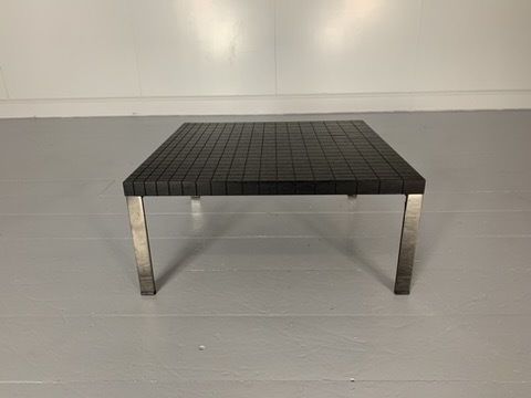 Pair Of Poltrona Frau “Geometrie” Coffee Sofa Side Tables – In Wenge photo buy