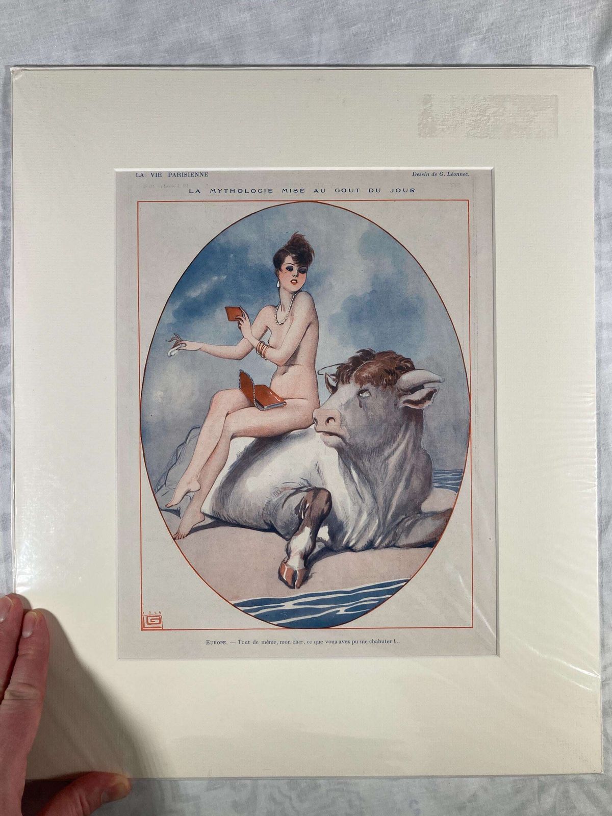 Original Antique 1920s Lithograph From La Vie Parisienne   Vintage French Art Print, Georges Léonnec The Art Deco Master photo vintage