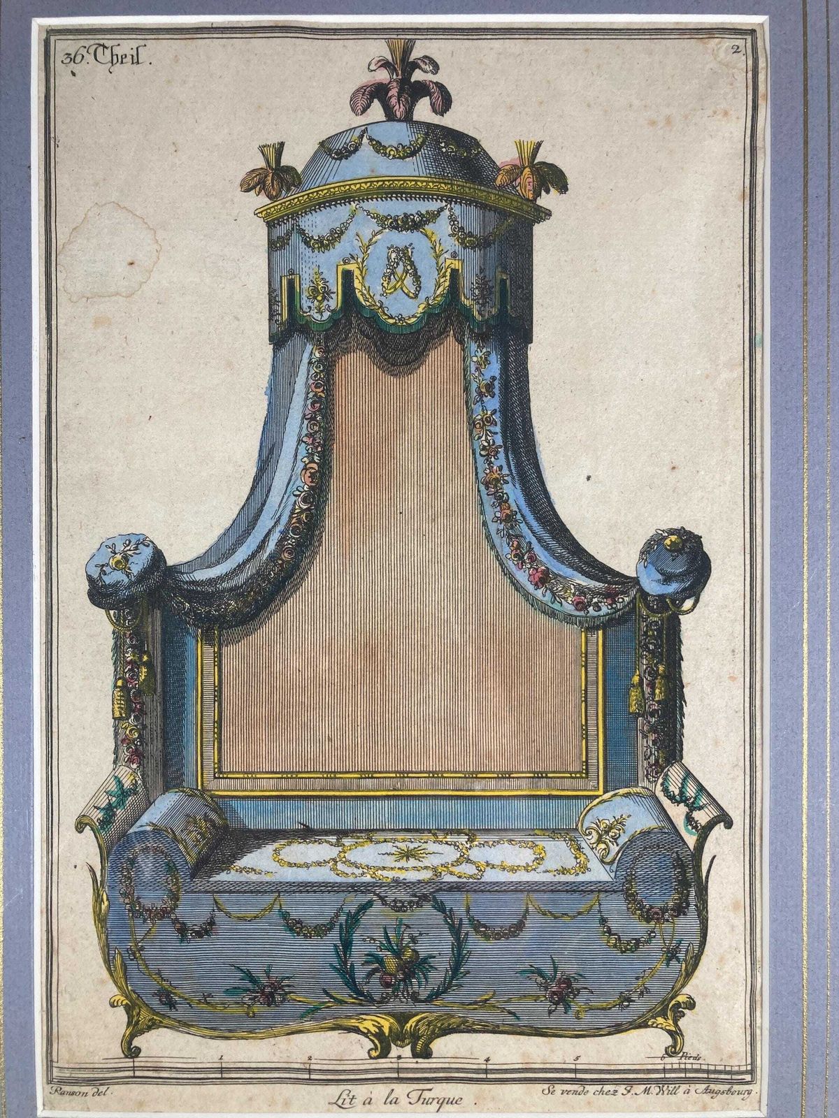Stunning Rare Collectable Authentic 18th Century Antique Furniture Design Print   Perfect For Antiques Collectors & Art Lovers photo furniture