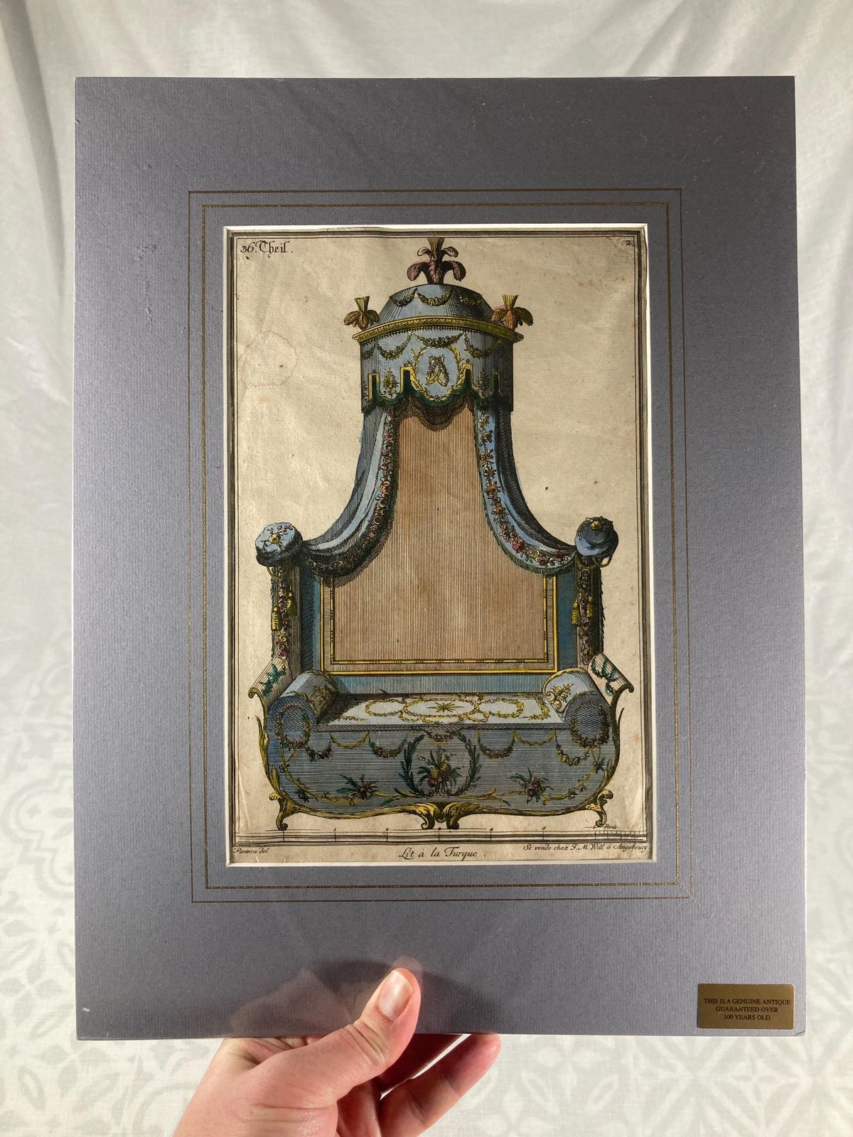 photo furniture Stunning Rare Collectable Authentic 18th Century Antique Furniture Design Print   Perfect For Antiques Collectors & Art Lovers