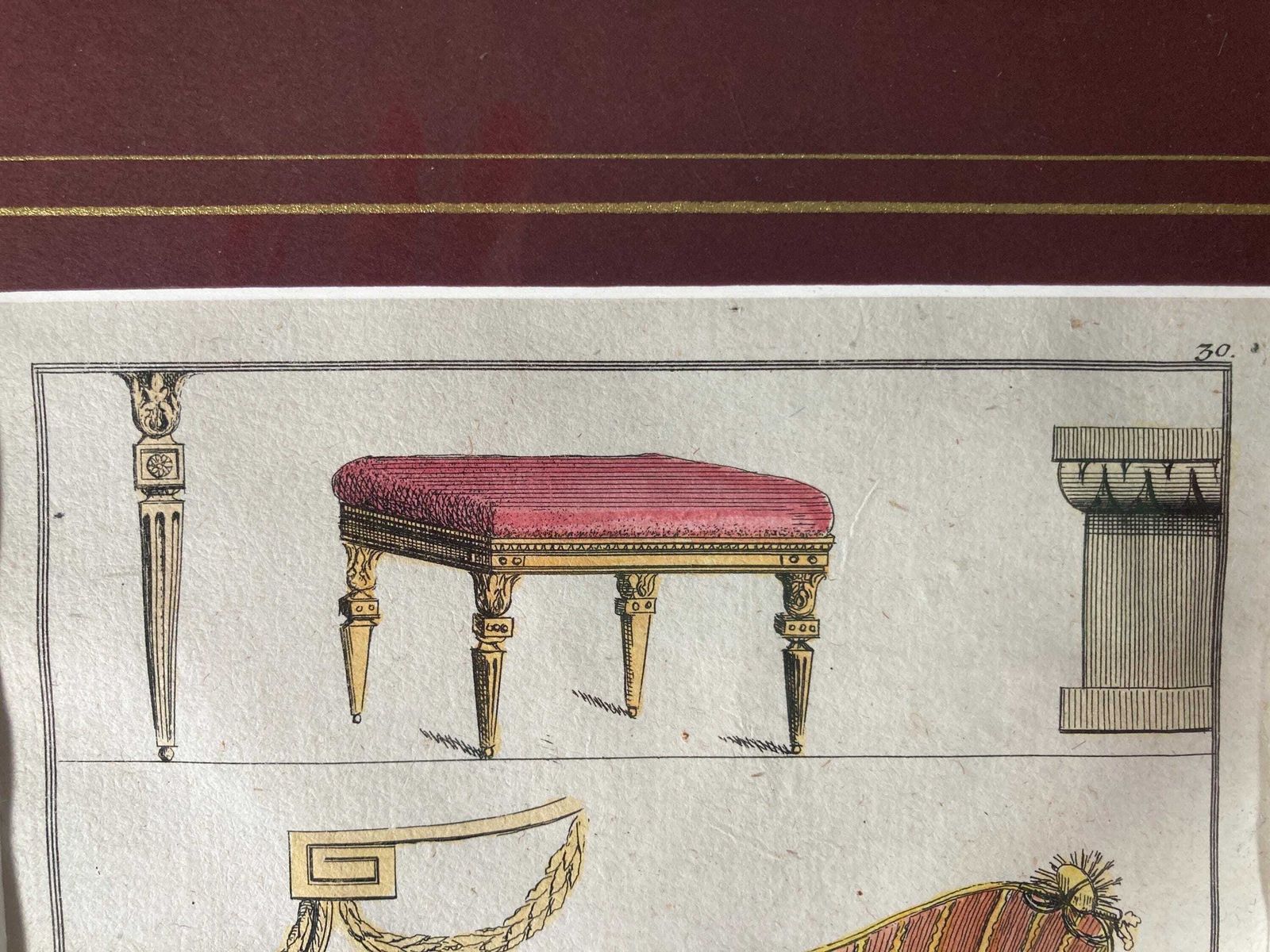 Rare Collectable Authentic 18th Century Antique Furniture Design Engraving   Perfect For Antiques Collectors & Art Lovers photo 122.0