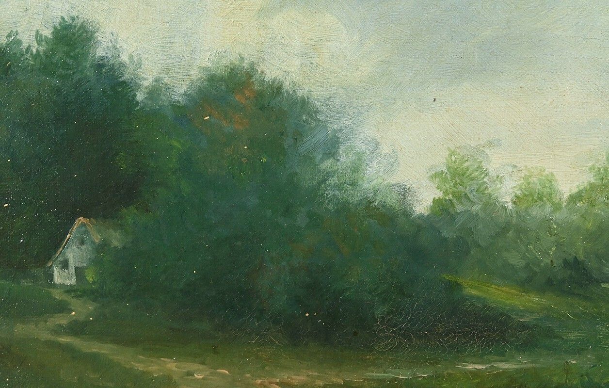 Oil On Canvas “Pastures” By N. Okolowicz – Early 20th Century photo buy