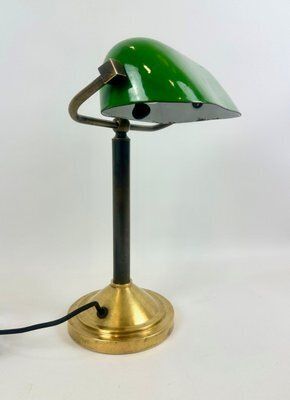 Art Deco Banker's Desk Lamp, Former Czechoslovakia, 1930s photo for sale