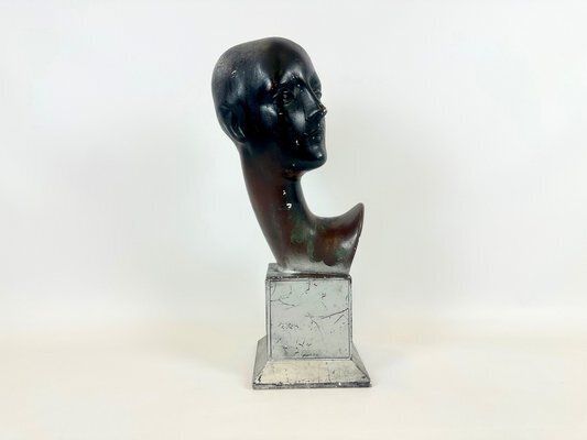 Mid Century Hand Crafted Female Head Mannequin Sculpture, 1950s photo furniture