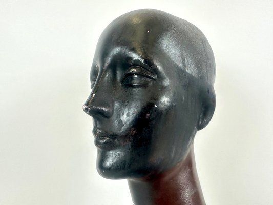 photo buy Mid Century Hand Crafted Female Head Mannequin Sculpture, 1950s