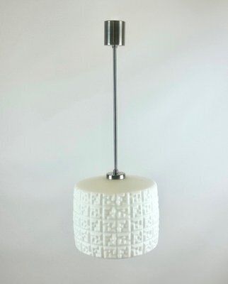 photo furniture Mid Century Czech Milk Glass Pendant Lamp From Napako, 1960s