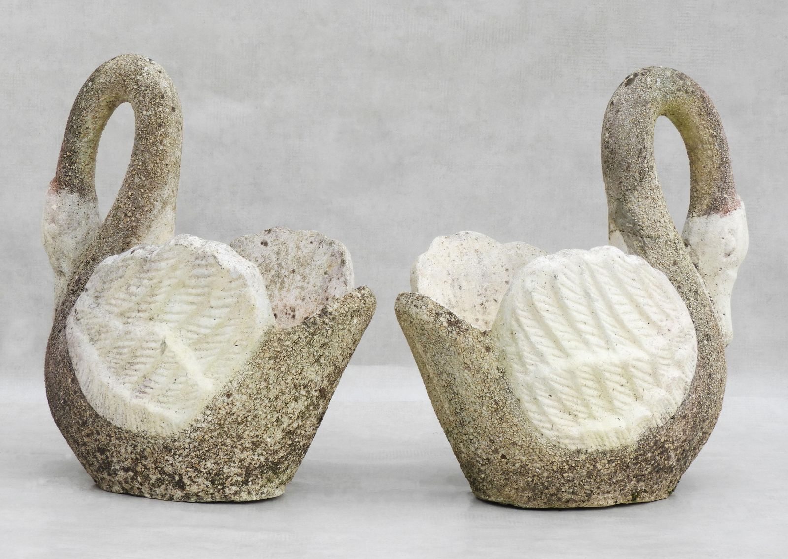Pair Of Swan Planters C1960s France photo vintage