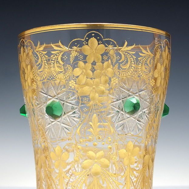 Outstanding 19th Century Engraved And Gilded Glass Vase C1880 photo furniture