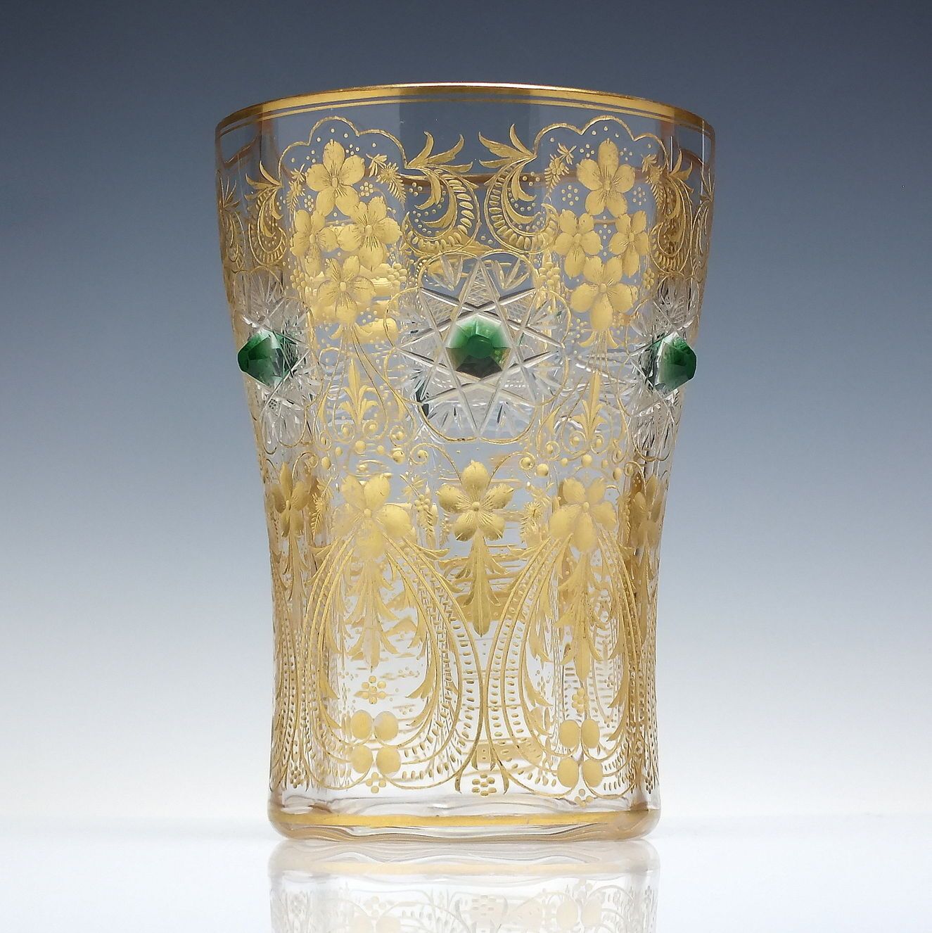 Outstanding 19th Century Engraved And Gilded Glass Vase C1880 photo buy
