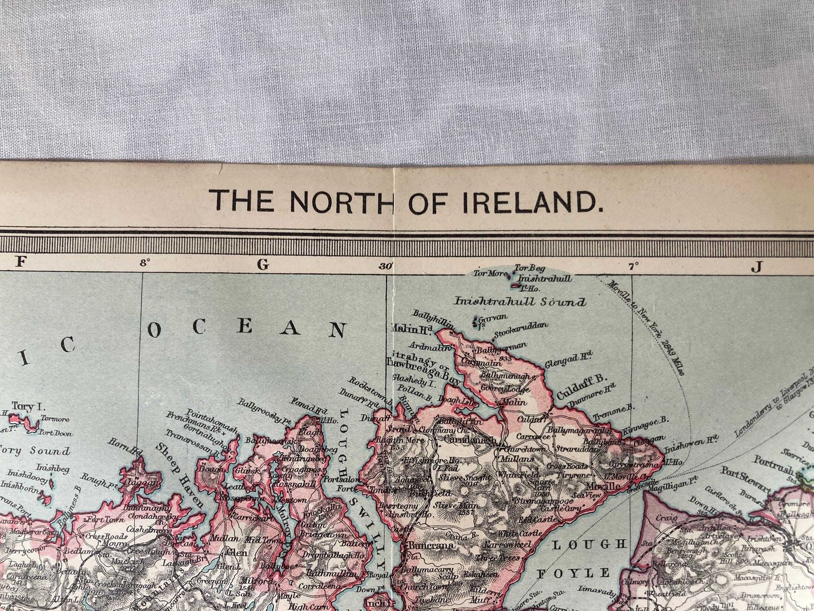Original And Authentic Atlas Map Of The North Of Ireland   Harmsworth Universal Atlas And Gazetteer (Circa 1900, Pre Wwi) photo furniture