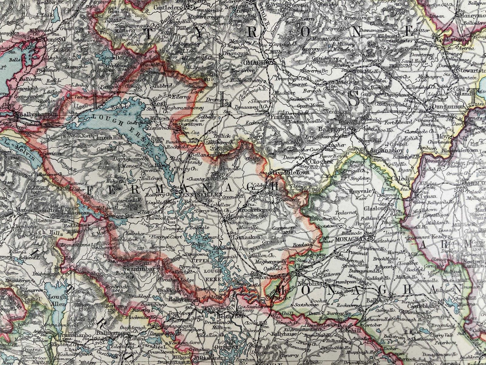 Original And Authentic Atlas Map Of The North Of Ireland   Harmsworth Universal Atlas And Gazetteer (Circa 1900, Pre Wwi) photo vinterior