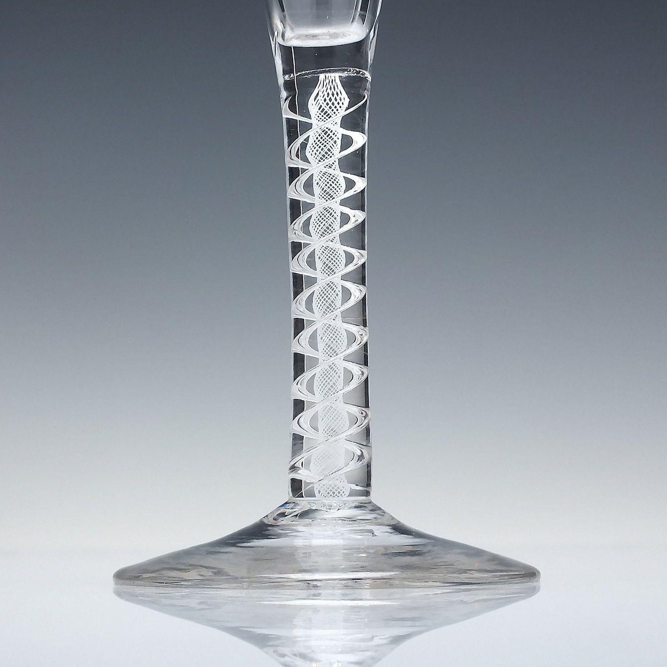 18th Century Mixed Twist Champagne Or Wine Flute Glass C1760 photo for sale