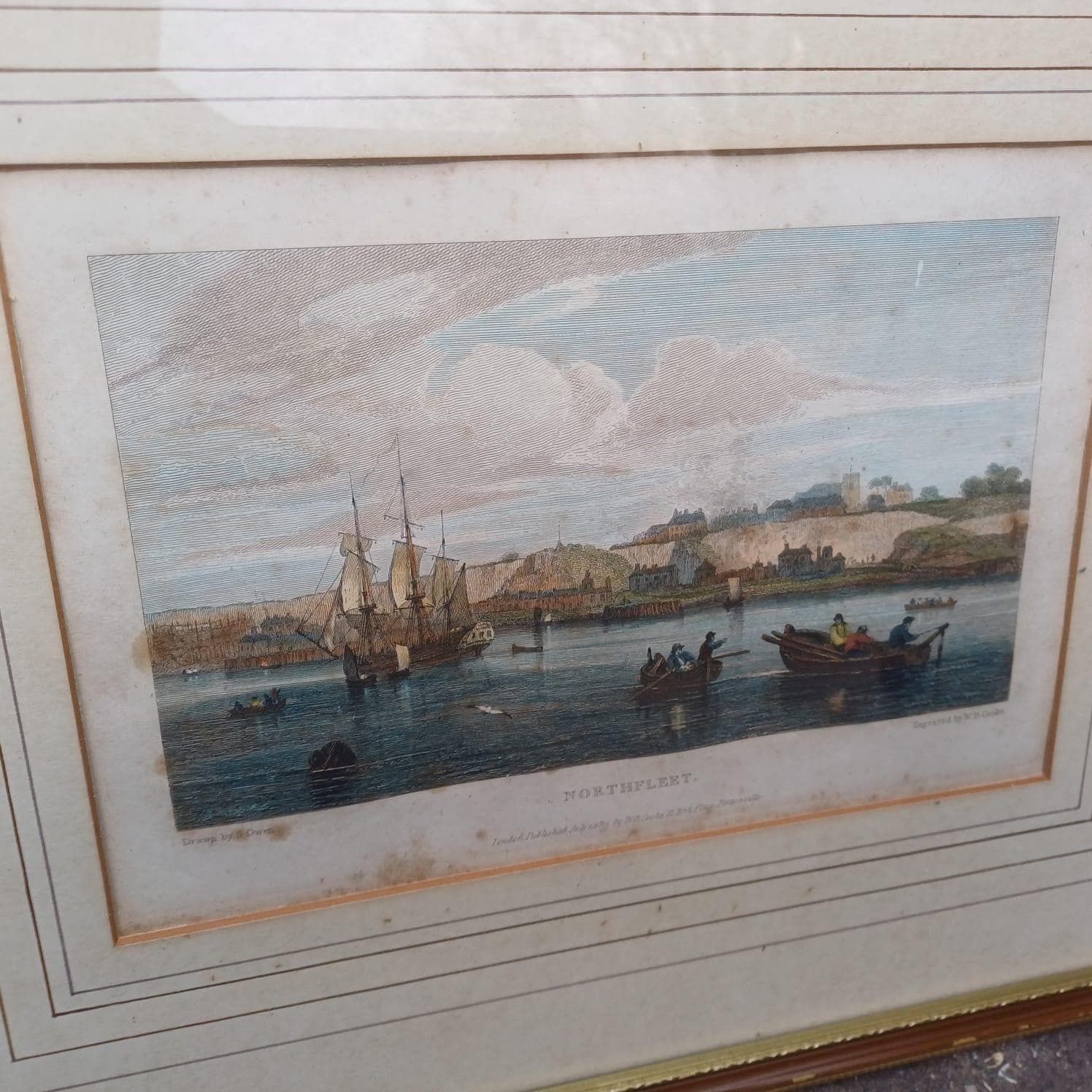 Vintage Prints Of The Thames And Places Along It, Drawn By Samuel Owen, Engraved & Printed W B Cooke In 1819   Erith, Belvidere, Northfleet photo Art