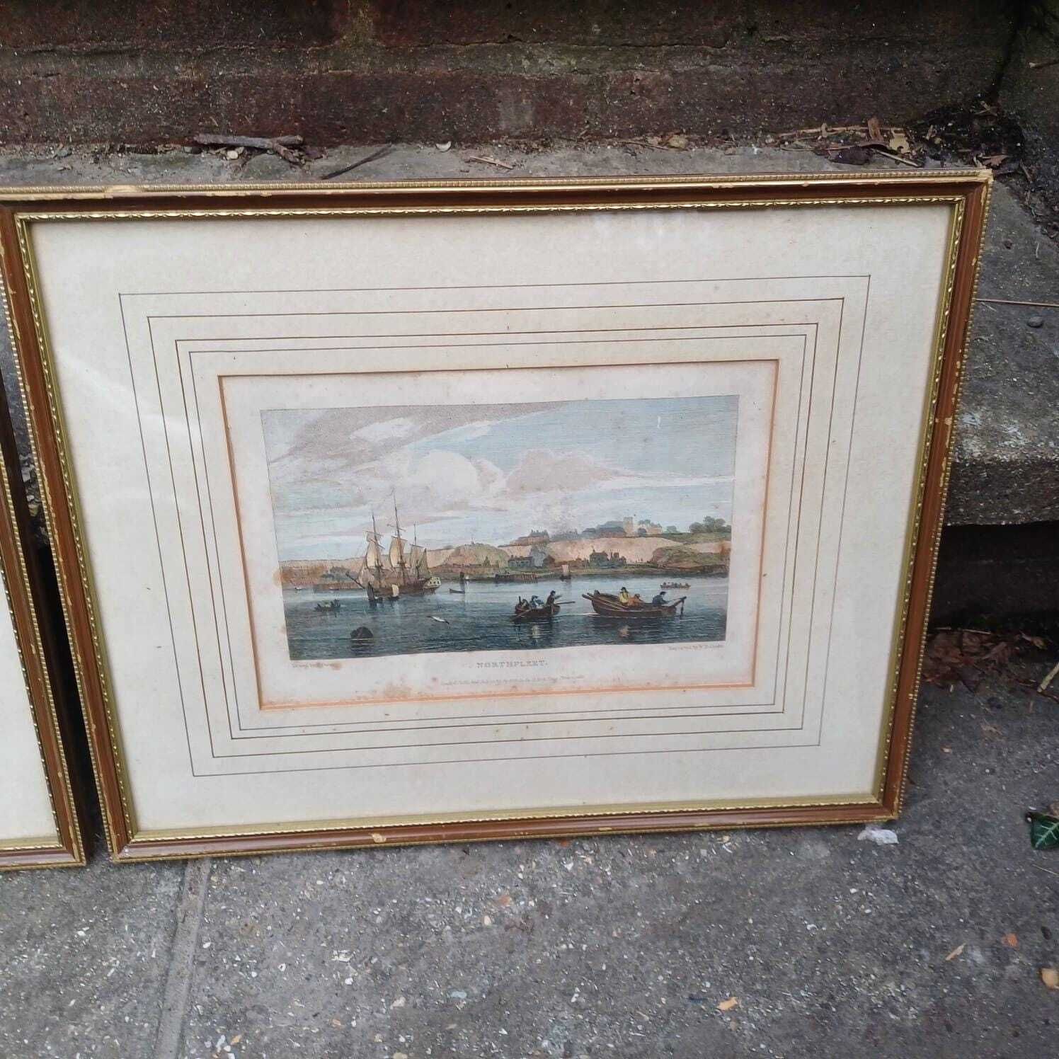 Vintage Prints Of The Thames And Places Along It, Drawn By Samuel Owen, Engraved & Printed W B Cooke In 1819   Erith, Belvidere, Northfleet photo 58.0