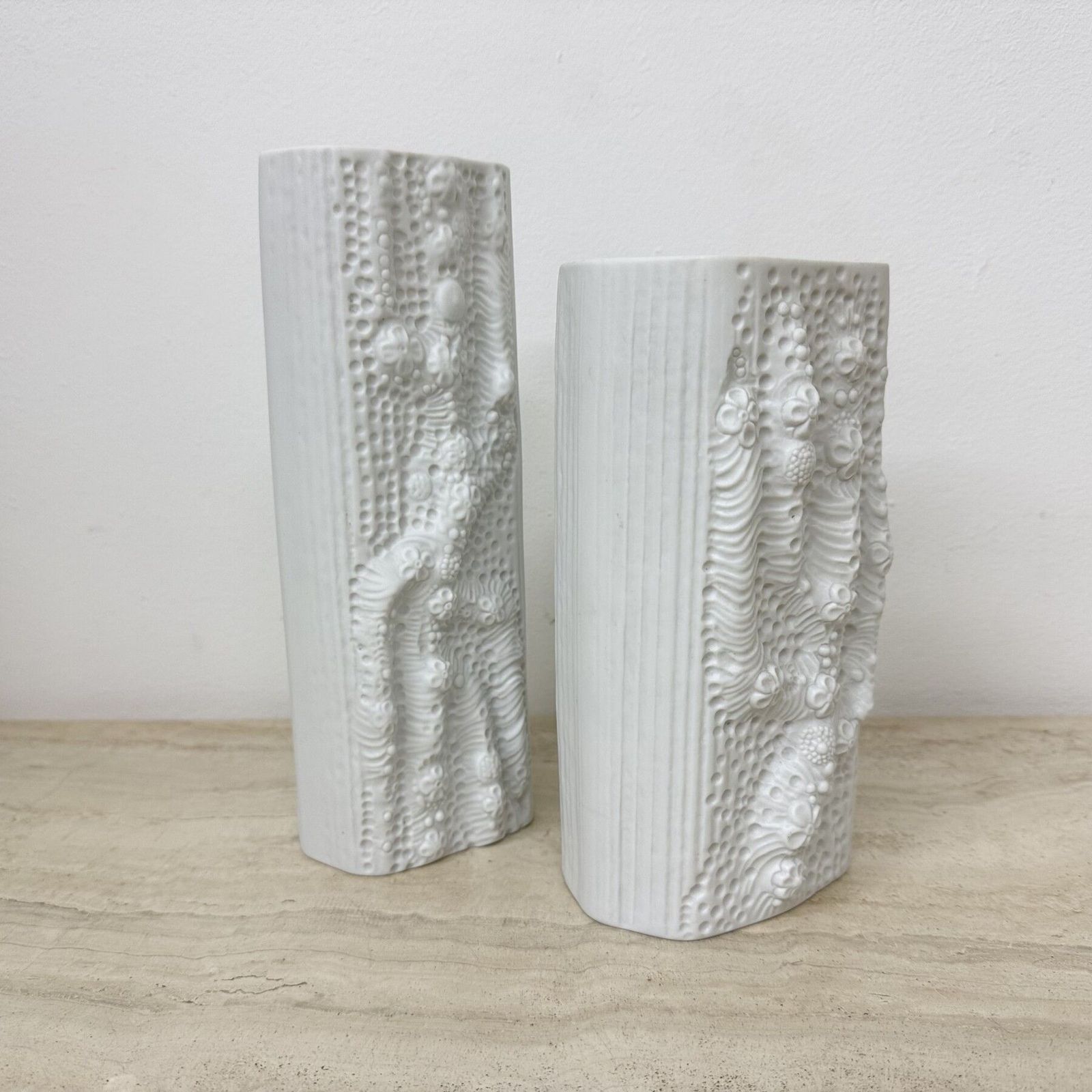 339.0 Martin Freyer Voor Rosenthal Bisque Reliëf Azu Vaas Op Art Jaren 1970 photo