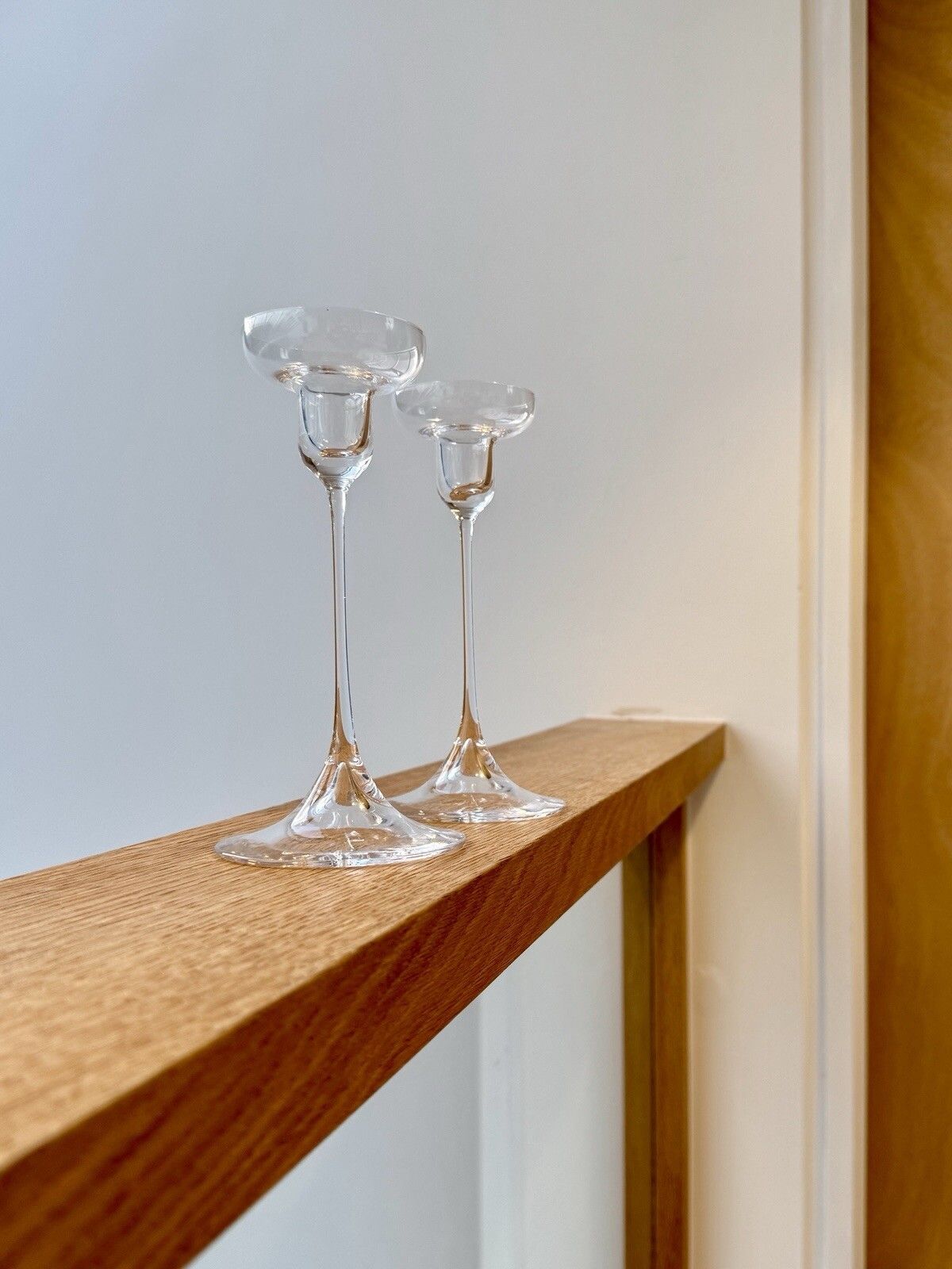 Home Decor A Pair Of Dartington Glass 1960’s Crystal Candlesticks By Hans Eric Anderson D69 photo