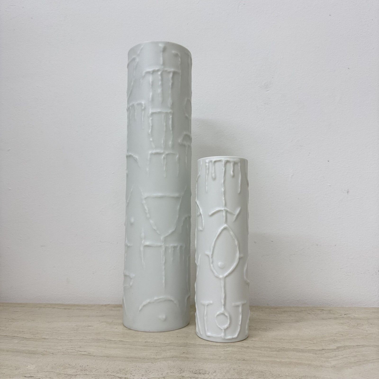 Set Of 2 Abstract Porcelain Vases By Cuno Fischer For Rosenthal, Germany, 1980s photo Home Decor