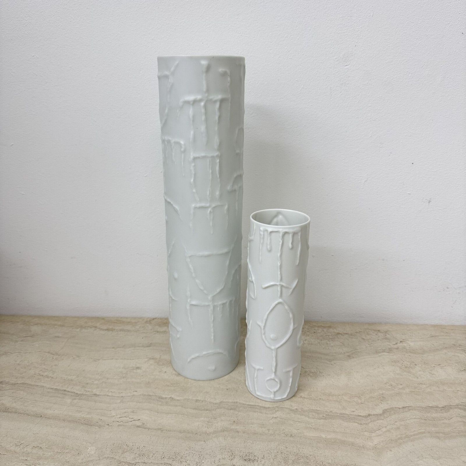 Set Of 2 Abstract Porcelain Vases By Cuno Fischer For Rosenthal, Germany, 1980s photo vinterior